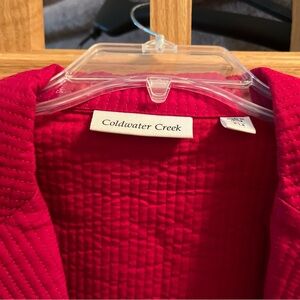 Coldwater Creek Vibrant Red thin Quilted Jacket